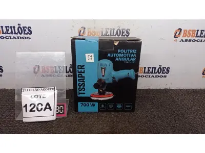 LOTE 120 - 01 POLITRIZ AUTOMOTIVA ANGULAR 700W 6VELOCIDADES 600-4000RPM 220V COM PUNHO, CHAVE, DISCO E BOINA DE LÃ. (NO ESTADO) ATENÇÃO! FAZER A VISITAÇÃO ANTES DE ARREMATAR, NÃO SABEMOS SE FUNCIONA. LEILÃO NÃO TEM GARANTIA E NEM DEVOLUÇÃO, SUJEITO A POSSÍVEIS AVARIAS VISÍVEIS/OCULTAS E/OU AUSÊNCIA DE COMPONENTES.
