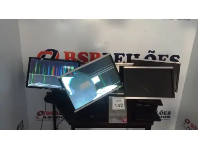 LOTE 142 - 04 MONITORES MARCA HP E 01 MONITOR MARCA LENOVO. (NO ESTADO) ATENÇÃO! FAZER A VISITAÇÃO ANTES DE ARREMATAR, NÃO SABEMOS SE FUNCIONA, LEILÃO NÃO TEM GARANTIA E NEM DEVOLUÇÃO, SUJEITO A POSSÍVEIS AVARIAS VISÍVEIS/OCULTAS E/OU AUSÊNCIA DE COMPONENTES.