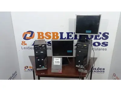 LOTE 109 - 02 CPU MARCA LENOVO E 02 MONITORES MARCA LG. (NO ESTADO) ATENÇÃO! FAZER A VISITAÇÃO ANTES DE ARREMATAR, NÃO SABEMOS SE FUNCIONA, LEILÃO NÃO TEM GARANTIA E NEM DEVOLUÇÃO, SUJEITO A POSSÍVEIS AVARIAS VISÍVEIS/OCULTAS E/OU AUSÊNCIA DE COMPONENTES.