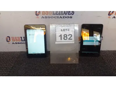 LOTE 182 - 02 TABLETS MARCA DELL. (NO ESTADO) ATENÇÃO! FAZER A VISITAÇÃO ANTES DE ARREMATAR, NÃO SABEMOS SE FUNCIONA, LEILÃO NÃO TEM GARANTIA E NEM DEVOLUÇÃO, SUJEITO A POSSÍVEIS AVARIAS VISÍVEIS/OCULTAS E/OU AUSÊNCIA DE COMPONENTES.