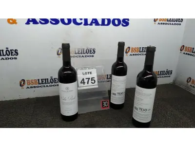 LOTE 475 - 03 GARRAFAS DE VINHO TINTO VALA REAL PORTUGUÊS SAFRA 2019 750ML. (NO ESTADO) ATENÇÃO! FAZER A VISITAÇÃO ANTES DE ARREMATAR, NÃO SABEMOS SE FUNCIONA, LEILÃO NÃO TEM GARANTIA E NEM DEVOLUÇÃO, SUJEITO A POSSÍVEIS AVARIAS VISÍVEIS/OCULTAS E/OU AUSÊNCIA DE COMPONENTES.