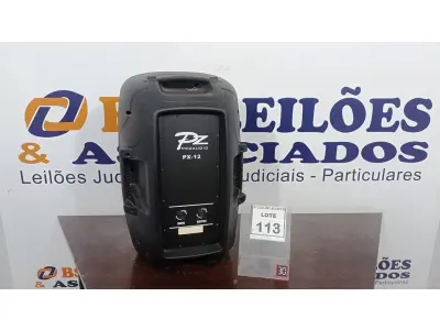 LOTE 113 - 01 CAIXA DE SOM PZPROPASSIVE PX-12. (NO ESTADO) ATENÇÃO! FAZER A VISITAÇÃO ANTES DE ARREMATAR, NÃO SABEMOS SE FUNCIONA. LEILÃO NÃO TEM GARANTIA E NEM DEVOLUÇÃO, SUJEITO A POSSÍVEIS AVARIAS VISÍVEIS/OCULTAS E/OU AUSÊNCIA DE COMPONENTES.