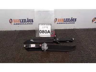 LOTE 080 - 01 FACA TÁTICA 30CM TAMANHO TOTAL BAINHA DE NYLON CABO EM POLÍMERO. (NO ESTADO) ATENÇÃO! FAZER A VISITAÇÃO ANTES DE ARREMATAR, NÃO SABEMOS SE FUNCIONA. LEILÃO NÃO TEM GARANTIA E NEM DEVOLUÇÃO, SUJEITO A POSSÍVEIS AVARIAS VISÍVEIS/OCULTAS E/OU AUSÊNCIA DE COMPONENTES.