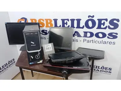 LOTE 061 - 05 MONITORES DE MARCAS E MODELOS DIVERSOS E 01 CPU. (NO ESTADO) ATENÇÃO! FAZER A VISITAÇÃO ANTES DE ARREMATAR, NÃO SABEMOS SE FUNCIONA, LEILÃO NÃO TEM GARANTIA E NEM DEVOLUÇÃO, SUJEITO A POSSÍVEIS AVARIAS VISÍVEIS/OCULTAS E/OU AUSÊNCIA DE COMPONENTES.