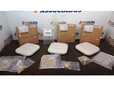 LOTE 006 - 03 ROTEADORES MARCA CISCO. (NO ESTADO) ATENÇÃO! FAZER A VISITAÇÃO ANTES DE ARREMATAR, NÃO SABEMOS SE FUNCIONA, LEILÃO NÃO TEM GARANTIA E NEM DEVOLUÇÃO, SUJEITO A POSSÍVEIS AVARIAS VISÍVEIS/OCULTAS E/OU AUSÊNCIA DE COMPONENTES.