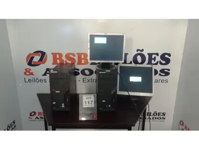 LOTE 117 - 02 CPU MARCA LENOVO E 02 MONITORES MARCAS VARIADAS. (NO ESTADO) ATENÇÃO! FAZER A VISITAÇÃO ANTES DE ARREMATAR, NÃO SABEMOS SE FUNCIONA, LEILÃO NÃO TEM GARANTIA E NEM DEVOLUÇÃO, SUJEITO A POSSÍVEIS AVARIAS VISÍVEIS/OCULTAS E/OU AUSÊNCIA DE COMPONENTES.