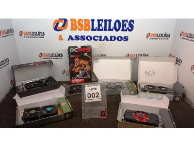 LOTE 002 - 06 PLACAS DE VÍDEOS MARCAS DIVERSAS. (NO ESTADO) ATENÇÃO! FAZER A VISITAÇÃO ANTES DE ARREMATAR, NÃO SABEMOS SE FUNCIONA, LEILÃO NÃO TEM GARANTIA E NEM DEVOLUÇÃO, SUJEITO A POSSÍVEIS AVARIAS VISÍVEIS/OCULTAS E/OU AUSÊNCIA DE COMPONENTES.