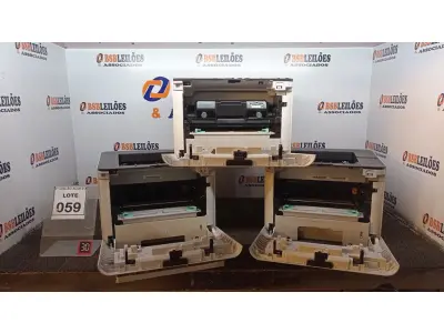 LOTE 059 - 03 IMPRESSORAS MARCA SAMSUNG. (NO ESTADO) ATENÇÃO! FAZER A VISITAÇÃO ANTES DE ARREMATAR, NÃO SABEMOS SE FUNCIONA, LEILÃO NÃO TEM GARANTIA E NEM DEVOLUÇÃO, SUJEITO A POSSÍVEIS AVARIAS VISÍVEIS/OCULTAS E/OU AUSÊNCIA DE COMPONENTES.