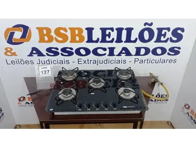 LOTE 127 - 01 COOKTOP 05 BOCAS MARCA CATA E 01 PEGADOR DE CARVÃO. (NO ESTADO) ATENÇÃO! FAZER A VISITAÇÃO ANTES DE ARREMATAR, NÃO SABEMOS SE FUNCIONA, LEILÃO NÃO TEM GARANTIA E NEM DEVOLUÇÃO, SUJEITO A POSSÍVEIS AVARIAS VISÍVEIS/OCULTAS E/OU AUSÊNCIA DE COMPONENTES.