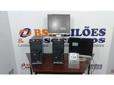 LOTE 138 - 02 CPU E 02 MONITORES MARCAS VARIADAS. (NO ESTADO) ATENÇÃO! FAZER A VISITAÇÃO ANTES DE ARREMATAR, NÃO SABEMOS SE FUNCIONA, LEILÃO NÃO TEM GARANTIA E NEM DEVOLUÇÃO, SUJEITO A POSSÍVEIS AVARIAS VISÍVEIS/OCULTAS E/OU AUSÊNCIA DE COMPONENTES.