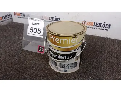 LOTE 505 - 01 LATA DE ESMALTE SINTÉTICO PREMIERLUX DE 3,6L NA COR CINZA MÉDIO MARCA PREMIER. (NO ESTADO) ATENÇÃO! FAZER A VISITAÇÃO ANTES DE ARREMATAR, NÃO SABEMOS SE FUNCIONA, LEILÃO NÃO TEM GARANTIA E NEM DEVOLUÇÃO, SUJEITO A POSSÍVEIS AVARIAS VISÍVEIS/OCULTAS E/OU AUSÊNCIA DE COMPONENTES.