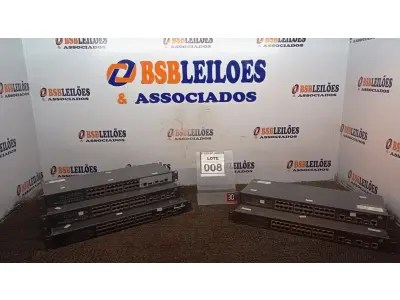LOTE 008 - 05 SWITCH’S 24 PORTAS MARCA HP. (NO ESTADO) ATENÇÃO! FAZER A VISITAÇÃO ANTES DE ARREMATAR, NÃO SABEMOS SE FUNCIONA, LEILÃO NÃO TEM GARANTIA E NEM DEVOLUÇÃO, SUJEITO A POSSÍVEIS AVARIAS VISÍVEIS/OCULTAS E/OU AUSÊNCIA DE COMPONENTES.