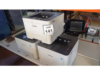 LOTE 141 - 03 IMPRESSORAS MARCA SAMSUNG. (NO ESTADO) ATENÇÃO! FAZER A VISITAÇÃO ANTES DE ARREMATAR, NÃO SABEMOS SE FUNCIONA, LEILÃO NÃO TEM GARANTIA E NEM DEVOLUÇÃO, SUJEITO A POSSÍVEIS AVARIAS VISÍVEIS/OCULTAS E/OU AUSÊNCIA DE COMPONENTES.