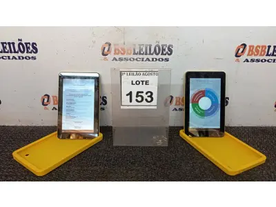 LOTE 153 - 02 TABLETS MARCA CCE. (NO ESTADO) ATENÇÃO! FAZER A VISITAÇÃO ANTES DE ARREMATAR, NÃO SABEMOS SE FUNCIONA, LEILÃO NÃO TEM GARANTIA E NEM DEVOLUÇÃO, SUJEITO A POSSÍVEIS AVARIAS VISÍVEIS/OCULTAS E/OU AUSÊNCIA DE COMPONENTES.