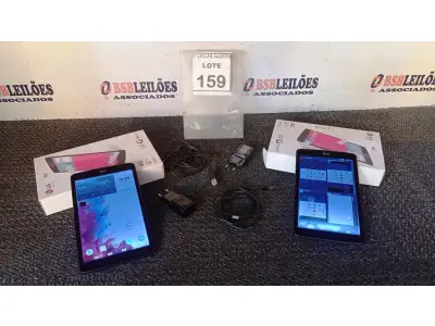 LOTE 159 - 02 TABLETS GPAD 4G MARCA LG. (NO ESTADO) ATENÇÃO! FAZER A VISITAÇÃO ANTES DE ARREMATAR, NÃO SABEMOS SE FUNCIONA, LEILÃO NÃO TEM GARANTIA E NEM DEVOLUÇÃO, SUJEITO A POSSÍVEIS AVARIAS VISÍVEIS/OCULTAS E/OU AUSÊNCIA DE COMPONENTES.