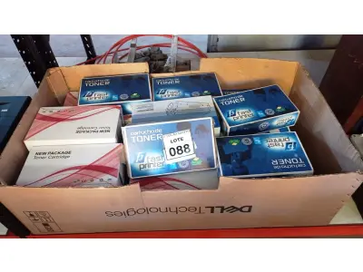 LOTE 088 - 01 LOTE COM GRANDE QUANTIDADE DE TONER. (NO ESTADO) ATENÇÃO! FAZER A VISITAÇÃO ANTES DE ARREMATAR, NÃO SABEMOS SE FUNCIONA, LEILÃO NÃO TEM GARANTIA E NEM DEVOLUÇÃO, SUJEITO A POSSÍVEIS AVARIAS VISÍVEIS/OCULTAS E/OU AUSÊNCIA DE COMPONENTES.