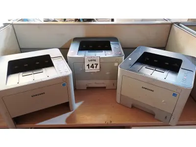 LOTE 147 - 03 IMPRESSORAS MARCA SAMSUNG. (NO ESTADO) ATENÇÃO! FAZER A VISITAÇÃO ANTES DE ARREMATAR, NÃO SABEMOS SE FUNCIONA, LEILÃO NÃO TEM GARANTIA E NEM DEVOLUÇÃO, SUJEITO A POSSÍVEIS AVARIAS VISÍVEIS/OCULTAS E/OU AUSÊNCIA DE COMPONENTES.