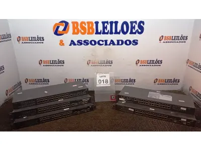 LOTE 018 - 05 SWITCH’S 24 PORTAS MARCA HP. (NO ESTADO) ATENÇÃO! FAZER A VISITAÇÃO ANTES DE ARREMATAR, NÃO SABEMOS SE FUNCIONA, LEILÃO NÃO TEM GARANTIA E NEM DEVOLUÇÃO, SUJEITO A POSSÍVEIS AVARIAS VISÍVEIS/OCULTAS E/OU AUSÊNCIA DE COMPONENTES.