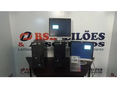 LOTE 138 - 02 CPU E 02 MONITORES MARCAS VARIADAS. (NO ESTADO) ATENÇÃO! FAZER A VISITAÇÃO ANTES DE ARREMATAR, NÃO SABEMOS SE FUNCIONA, LEILÃO NÃO TEM GARANTIA E NEM DEVOLUÇÃO, SUJEITO A POSSÍVEIS AVARIAS VISÍVEIS/OCULTAS E/OU AUSÊNCIA DE COMPONENTES.