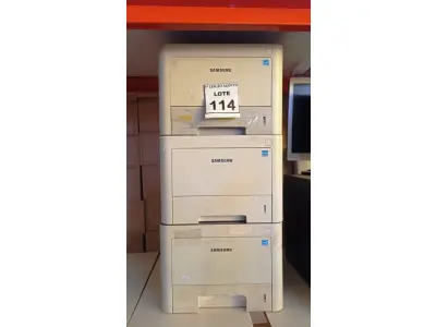LOTE 114 - 03 IMPRESSORAS MARCA SAMSUNG. (NO ESTADO) ATENÇÃO! FAZER A VISITAÇÃO ANTES DE ARREMATAR, NÃO SABEMOS SE FUNCIONA, LEILÃO NÃO TEM GARANTIA E NEM DEVOLUÇÃO, SUJEITO A POSSÍVEIS AVARIAS VISÍVEIS/OCULTAS E/OU AUSÊNCIA DE COMPONENTES.