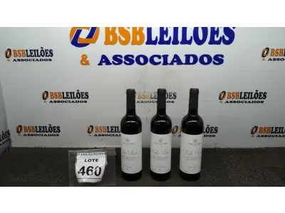 LOTE 460 - 03 GARRAFAS DE VINHO TINTO VALA REAL PORTUGUÊS SAFRA 2019 750ML. (NO ESTADO) ATENÇÃO! FAZER A VISITAÇÃO ANTES DE ARREMATAR, NÃO SABEMOS SE FUNCIONA, LEILÃO NÃO TEM GARANTIA E NEM DEVOLUÇÃO, SUJEITO A POSSÍVEIS AVARIAS VISÍVEIS/OCULTAS E/OU AUSÊNCIA DE COMPONENTES.