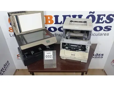LOTE 032 - 04 IMPRESSORAS DE MARCAS E MODELOS DIVERSOS. (NO ESTADO) ATENÇÃO! FAZER A VISITAÇÃO ANTES DE ARREMATAR, NÃO SABEMOS SE FUNCIONA, LEILÃO NÃO TEM GARANTIA E NEM DEVOLUÇÃO, SUJEITO A POSSÍVEIS AVARIAS VISÍVEIS/OCULTAS E/OU AUSÊNCIA DE COMPONENTES.