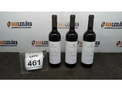 LOTE 461 - 03 GARRAFAS DE VINHO TINTO VALA REAL PORTUGUÊS SAFRA 2019 750ML. (NO ESTADO) ATENÇÃO! FAZER A VISITAÇÃO ANTES DE ARREMATAR, NÃO SABEMOS SE FUNCIONA, LEILÃO NÃO TEM GARANTIA E NEM DEVOLUÇÃO, SUJEITO A POSSÍVEIS AVARIAS VISÍVEIS/OCULTAS E/OU AUSÊNCIA DE COMPONENTES.
