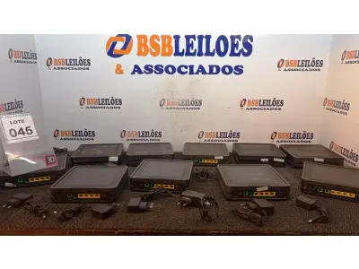 LOTE 045 - 10 APARELHOS ROTEADORES. (NO ESTADO) ATENÇÃO! FAZER A VISITAÇÃO ANTES DE ARREMATAR, NÃO SABEMOS SE FUNCIONA, LEILÃO NÃO TEM GARANTIA E NEM DEVOLUÇÃO, SUJEITO A POSSÍVEIS AVARIAS VISÍVEIS/OCULTAS E/OU AUSÊNCIA DE COMPONENTES.