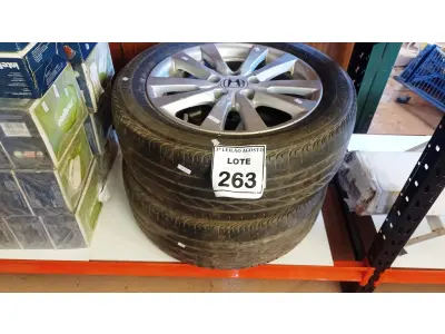 LOTE 263 - 02 RODAS ARO 16 HONDA. (NO ESTADO) ATENÇÃO! FAZER A VISITAÇÃO ANTES DE ARREMATAR, NÃO SABEMOS SE FUNCIONA, LEILÃO NÃO TEM GARANTIA E NEM DEVOLUÇÃO, SUJEITO A POSSÍVEIS AVARIAS VISÍVEIS/OCULTAS E/OU AUSÊNCIA DE COMPONENTES.