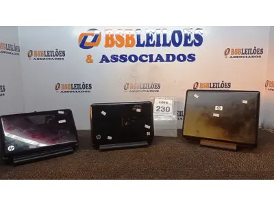 LOTE 230 - 03 NETBOOKS PARA RETIRADA DE PEÇAS. (NO ESTADO) ATENÇÃO! FAZER A VISITAÇÃO ANTES DE ARREMATAR, NÃO SABEMOS SE FUNCIONA, LEILÃO NÃO TEM GARANTIA E NEM DEVOLUÇÃO, SUJEITO A POSSÍVEIS AVARIAS VISÍVEIS/OCULTAS E/OU AUSÊNCIA DE COMPONENTES.