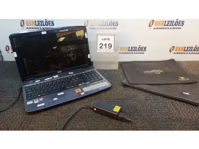 LOTE 219 - 01 NOTEBOOK MARCA ACER. (NO ESTADO) ATENÇÃO! FAZER A VISITAÇÃO ANTES DE ARREMATAR, NÃO SABEMOS SE FUNCIONA, LEILÃO NÃO TEM GARANTIA E NEM DEVOLUÇÃO, SUJEITO A POSSÍVEIS AVARIAS VISÍVEIS/OCULTAS E/OU AUSÊNCIA DE COMPONENTES.