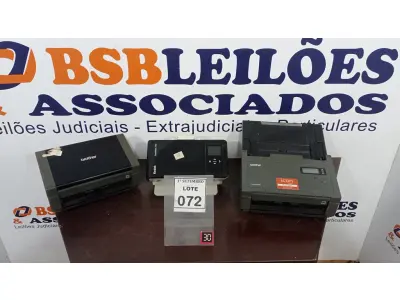 LOTE 072 - 02 SCANNERS MARCA BROTHER E 01 MARCA KODAK. (NO ESTADO) ATENÇÃO! FAZER A VISITAÇÃO ANTES DE ARREMATAR, NÃO SABEMOS SE FUNCIONA, LEILÃO NÃO TEM GARANTIA E NEM DEVOLUÇÃO, SUJEITO A POSSÍVEIS AVARIAS VISÍVEIS/OCULTAS E/OU AUSÊNCIA DE COMPONENTES.