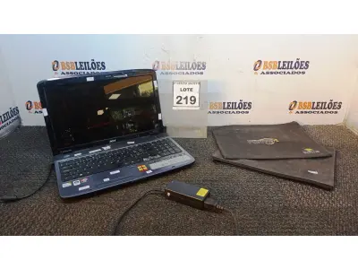 LOTE 219 - 01 NOTEBOOK MARCA ACER. (NO ESTADO) ATENÇÃO! FAZER A VISITAÇÃO ANTES DE ARREMATAR, NÃO SABEMOS SE FUNCIONA, LEILÃO NÃO TEM GARANTIA E NEM DEVOLUÇÃO, SUJEITO A POSSÍVEIS AVARIAS VISÍVEIS/OCULTAS E/OU AUSÊNCIA DE COMPONENTES.