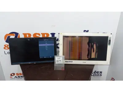 LOTE 071 - 02 TVS LCD 32’’ COM AVARIAS. (NO ESTADO) ATENÇÃO! FAZER A VISITAÇÃO ANTES DE ARREMATAR, NÃO SABEMOS SE FUNCIONA, LEILÃO NÃO TEM GARANTIA E NEM DEVOLUÇÃO, SUJEITO A POSSÍVEIS AVARIAS VISÍVEIS/OCULTAS E/OU AUSÊNCIA DE COMPONENTES.