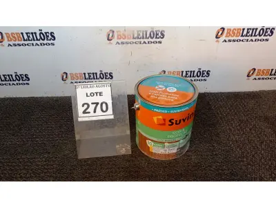LOTE 270 - 01 LATA DE TINTA ESMALTE COR BRILHANTE AMARELO OUTRO 3,6L MARCA SUVINIL. (NO ESTADO) ATENÇÃO! FAZER A VISITAÇÃO ANTES DE ARREMATAR, NÃO SABEMOS SE FUNCIONA, LEILÃO NÃO TEM GARANTIA E NEM DEVOLUÇÃO, SUJEITO A POSSÍVEIS AVARIAS VISÍVEIS/OCULTAS E/OU AUSÊNCIA DE COMPONENTES.