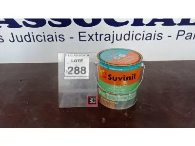 LOTE 288 - 01 LATA DE TINTA ESMALTE COR BRILHANTE TABACO 3,6L MARCA SUVINIL. (NO ESTADO) ATENÇÃO! FAZER A VISITAÇÃO ANTES DE ARREMATAR, NÃO SABEMOS SE FUNCIONA, LEILÃO NÃO TEM GARANTIA E NEM DEVOLUÇÃO, SUJEITO A POSSÍVEIS AVARIAS VISÍVEIS/OCULTAS E/OU AUSÊNCIA DE COMPONENTES.