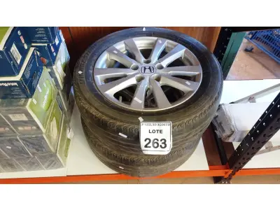 LOTE 263 - 02 RODAS ARO 16 HONDA. (NO ESTADO) ATENÇÃO! FAZER A VISITAÇÃO ANTES DE ARREMATAR, NÃO SABEMOS SE FUNCIONA, LEILÃO NÃO TEM GARANTIA E NEM DEVOLUÇÃO, SUJEITO A POSSÍVEIS AVARIAS VISÍVEIS/OCULTAS E/OU AUSÊNCIA DE COMPONENTES.