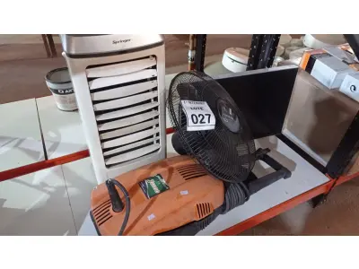 LOTE 027 - 01 LAVADORA DE ALTA PRESSÃO, 01 CLIMATIZADOR DE AR, 01 VENTILADOR E 01 MONITOR MARCA DELL. (NO ESTADO) ATENÇÃO! FAZER A VISITAÇÃO ANTES DE ARREMATAR, NÃO SABEMOS SE FUNCIONA, LEILÃO NÃO TEM GARANTIA E NEM DEVOLUÇÃO, SUJEITO A POSSÍVEIS AVARIAS VISÍVEIS/OCULTAS E/OU AUSÊNCIA DE COMPONENTES.