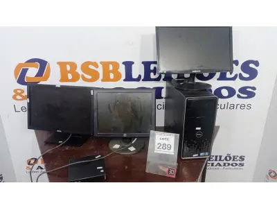 LOTE 289 - 02 MONITORES DE MARCAS VARIADAS, 01 CPU, 01 MINI CPU E 01 MONITOR TOUCHSCREEN MARCA ELO. (NO ESTADO) ATENÇÃO! FAZER A VISITAÇÃO ANTES DE ARREMATAR, NÃO SABEMOS SE FUNCIONA, LEILÃO NÃO TEM 270GARANTIA E NEM DEVOLUÇÃO, SUJEITO A POSSÍVEIS AVARIAS VISÍVEIS/OCULTAS E/OU AUSÊNCIA DE COMPONENTES.