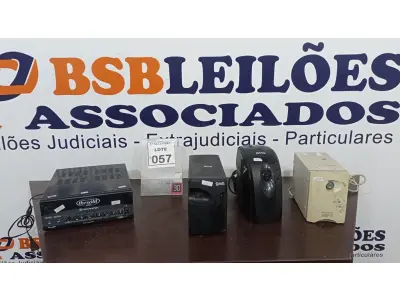 LOTE 057 - 01 MIXER AMPLIFICADOR E 03 ESTABILIZADORES. (NO ESTADO) ATENÇÃO! FAZER A VISITAÇÃO ANTES DE ARREMATAR, NÃO SABEMOS SE FUNCIONA, LEILÃO NÃO TEM GARANTIA E NEM DEVOLUÇÃO, SUJEITO A POSSÍVEIS AVARIAS VISÍVEIS/OCULTAS E/OU AUSÊNCIA DE COMPONENTES.