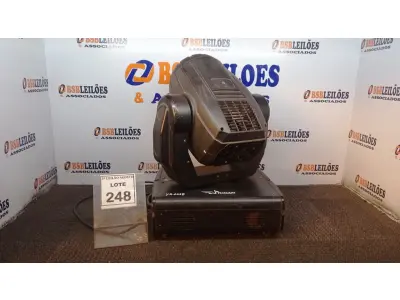 LOTE 248 - 01 MOVING HEAD. (NO ESTADO) ATENÇÃO! FAZER A VISITAÇÃO ANTES DE ARREMATAR, NÃO SABEMOS SE FUNCIONA, LEILÃO NÃO TEM GARANTIA E NEM DEVOLUÇÃO, SUJEITO A POSSÍVEIS AVARIAS VISÍVEIS/OCULTAS E/OU AUSÊNCIA DE COMPONENTES.