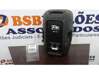 LOTE 085 - 01 CAIXA DE SOM MARCA PZ PRO ÁUDIO. (NO ESTADO) ATENÇÃO! FAZER A VISITAÇÃO ANTES DE ARREMATAR, NÃO SABEMOS SE FUNCIONA. LEILÃO NÃO TEM GARANTIA E NEM DEVOLUÇÃO, SUJEITO A POSSÍVEIS AVARIAS VISÍVEIS/OCULTAS E/OU AUSÊNCIA DE COMPONENTES.