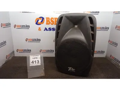 LOTE 413 - 01 CAIXA DE SOM MARCA PZ PRO ÁUDIO. (NO ESTADO) ATENÇÃO! FAZER A VISITAÇÃO ANTES DE ARREMATAR, NÃO SABEMOS SE FUNCIONA. LEILÃO NÃO TEM GARANTIA E NEM DEVOLUÇÃO, SUJEITO A POSSÍVEIS AVARIAS VISÍVEIS/OCULTAS E/OU AUSÊNCIA DE COMPONENTES.
