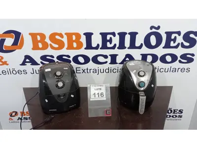 LOTE 116 - 02 AIR FRYER MARCA MONDIAL. (NO ESTADO) ATENÇÃO! FAZER A VISITAÇÃO ANTES DE ARREMATAR, NÃO SABEMOS SE FUNCIONA, LEILÃO NÃO TEM GARANTIA E NEM DEVOLUÇÃO, SUJEITO A POSSÍVEIS AVARIAS VISÍVEIS/OCULTAS E/OU AUSÊNCIA DE COMPONENTES.