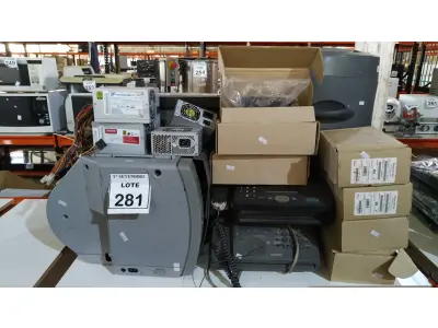 LOTE 281 - 05 MÓDULOS DE EXPANSÃO RETRO ILUMINADO MARCA PLYCOM, 01 IMPRESSORA DE ETIQUETA, 04 FONTES DE PC, 02 APARELHOS DE FAX, 01 FRAGMENTADORA MARCA DUOTEC E 01 TELEVISÃO DE TUBO MARCA SAMSUNG. (NO ESTADO) ATENÇÃO! FAZER A VISITAÇÃO ANTES DE ARREMATAR, NÃO SABEMOS SE FUNCIONA, LEILÃO NÃO TEM GARANTIA E NEM DEVOLUÇÃO, SUJEITO A POSSÍVEIS AVARIAS VISÍVEIS/OCULTAS E/OU AUSÊNCIA DE COMPONENTES.
