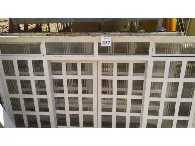 LOTE 477 - 01 JANELA DE FERRO COM VIDRO 2,23X1,18. (NO ESTADO) ATENÇÃO! FAZER A VISITAÇÃO ANTES DE ARREMATAR, NÃO SABEMOS SE FUNCIONA, LEILÃO NÃO TEM GARANTIA E NEM DEVOLUÇÃO, SUJEITO A POSSÍVEIS AVARIAS VISÍVEIS/OCULTAS E/OU AUSÊNCIA DE COMPONENTES.