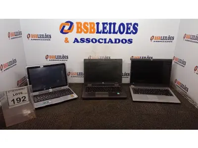 LOTE 192 - 02 NOTEBOOKS MARCA HP E 01 NOTEBOOK MARCA POSITIVO. (NO ESTADO) ATENÇÃO! FAZER A VISITAÇÃO ANTES DE ARREMATAR, NÃO SABEMOS SE FUNCIONA, LEILÃO NÃO TEM GARANTIA E NEM DEVOLUÇÃO, SUJEITO A POSSÍVEIS AVARIAS VISÍVEIS/OCULTAS E/OU AUSÊNCIA DE COMPONENTES