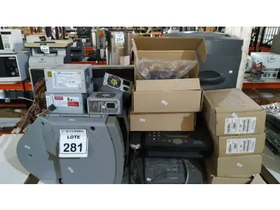 LOTE 281 - 05 MÓDULOS DE EXPANSÃO RETRO ILUMINADO MARCA PLYCOM, 01 IMPRESSORA DE ETIQUETA, 04 FONTES DE PC, 02 APARELHOS DE FAX, 01 FRAGMENTADORA MARCA DUOTEC E 01 TELEVISÃO DE TUBO MARCA SAMSUNG. (NO ESTADO) ATENÇÃO! FAZER A VISITAÇÃO ANTES DE ARREMATAR, NÃO SABEMOS SE FUNCIONA, LEILÃO NÃO TEM GARANTIA E NEM DEVOLUÇÃO, SUJEITO A POSSÍVEIS AVARIAS VISÍVEIS/OCULTAS E/OU AUSÊNCIA DE COMPONENTES.