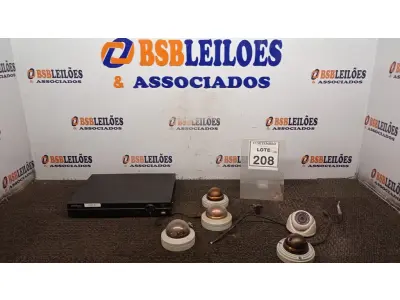 LOTE 208 - 01 DVR E 05 CÂMERAS DE MONITORAMENTO. (NO ESTADO) ATENÇÃO! FAZER A VISITAÇÃO ANTES DE ARREMATAR, NÃO SABEMOS SE FUNCIONA, LEILÃO NÃO TEM GARANTIA E NEM DEVOLUÇÃO, SUJEITO A POSSÍVEIS AVARIAS VISÍVEIS/OCULTAS E/OU AUSÊNCIA DE COMPONENTES