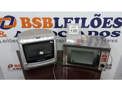 LOTE 130 - 01 MICRO-ONDAS MARCA BRASTEMP E 01 FORNO ELÉTRICO. (NO ESTADO) ATENÇÃO! FAZER A VISITAÇÃO ANTES DE ARREMATAR, NÃO SABEMOS SE FUNCIONA, LEILÃO NÃO TEM GARANTIA E NEM DEVOLUÇÃO, SUJEITO A POSSÍVEIS AVARIAS VISÍVEIS/OCULTAS E/OU AUSÊNCIA DE COMPONENTES.